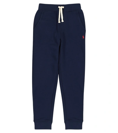Polo Ralph Lauren Kids' Cotton-blend Jersey Trackpants In Blue