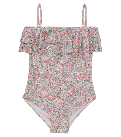 Melissa Odabash Kids' Baby Ivy Floral Swimsuit In Orange