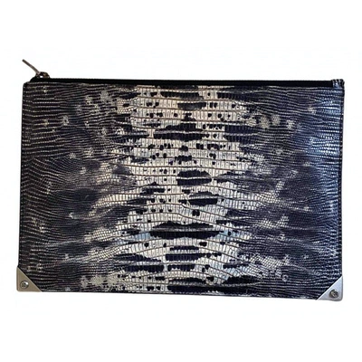 Pre-owned Alexander Wang Leather Clutch Bag In Anthracite
