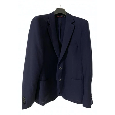 Pre-owned Fay Wool Jacket In Blue