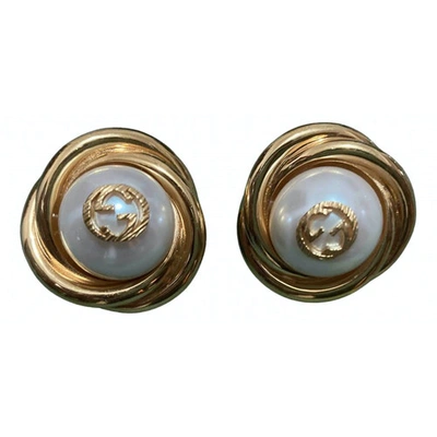Pre-owned Gucci White Metal Earrings