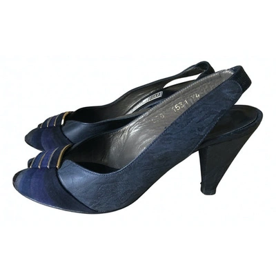 Pre-owned Balmain Leather Heels In Blue