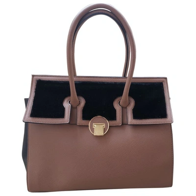 Pre-owned Marella Leather Handbag In Ecru
