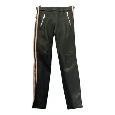 Pre-owned Alexander Mcqueen Leather Slim Pants In Black