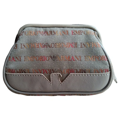 Pre-owned Emporio Armani Cloth Clutch Bag In Beige