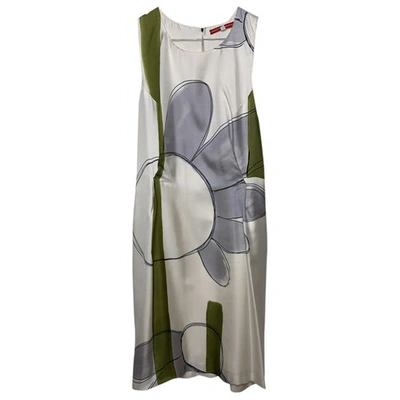 Pre-owned Roberto Musso Silk Mid-length Dress In Ecru