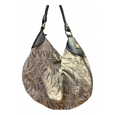 Pre-owned Armani Collezioni Cloth Handbag In Brown