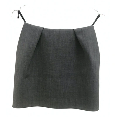 Pre-owned Elisabetta Franchi Wool Mini Skirt In Grey