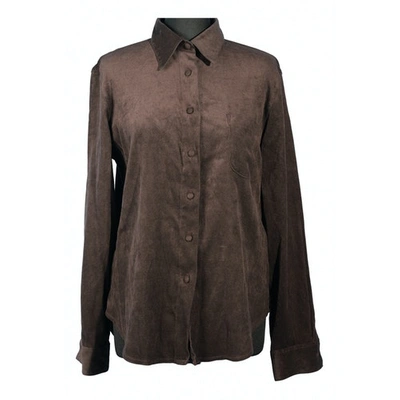 Pre-owned Giorgio Armani Velvet Shirt In Brown