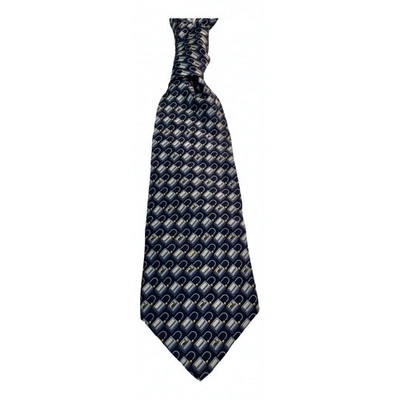 Pre-owned Trussardi Silk Tie In Blue