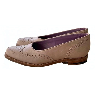 Pre-owned Barker Leather Flats In Pink