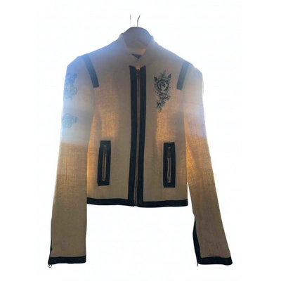 Pre-owned Iceberg Tweed Jacket In Ecru