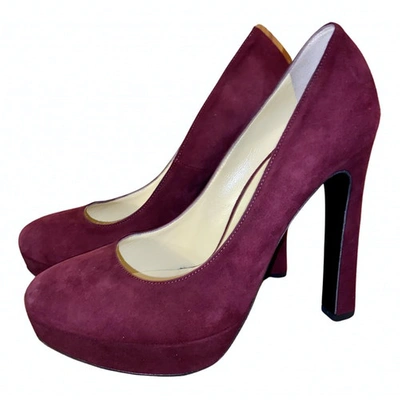 Pre-owned Roberto Festa Velvet Heels In Burgundy