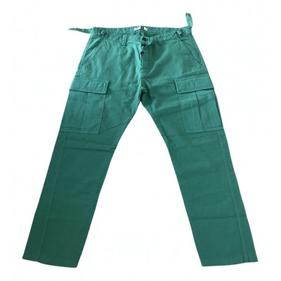 Pre-owned Msgm Trousers In Green