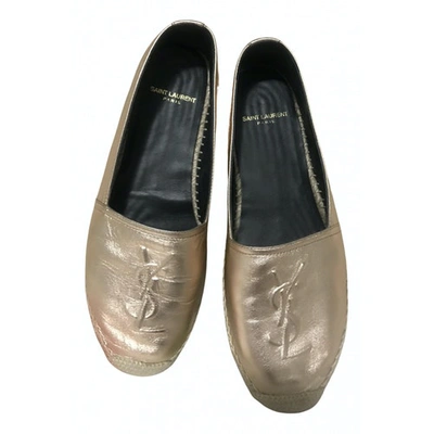 Pre-owned Saint Laurent Gold Leather Espadrilles