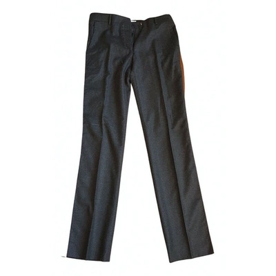 Pre-owned Golden Goose Wool Straight Pants In Grey