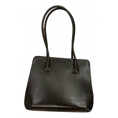 Pre-owned Giorgio Armani Leather Handbag In Brown