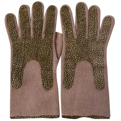 Pre-owned Borbonese Wool Gloves In Beige