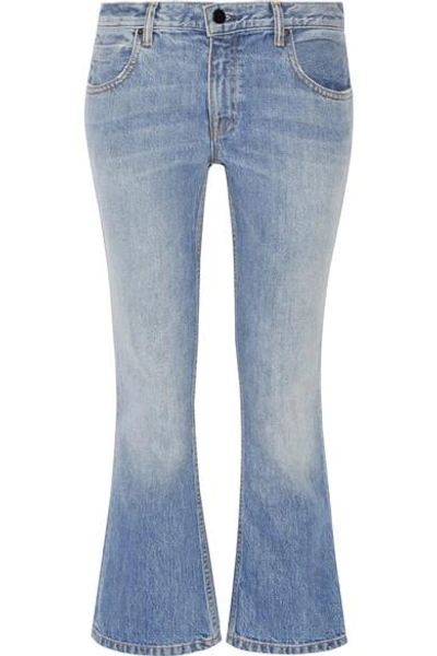 Alexander Wang Woman Cropped Mid-rise Flared Jeans Light Denim In Light Indigo Aged