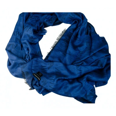 Pre-owned Emporio Armani Wool Scarf In Blue