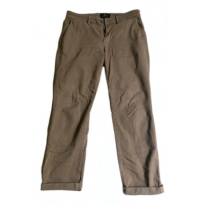 Pre-owned 7 For All Mankind Trousers In Beige