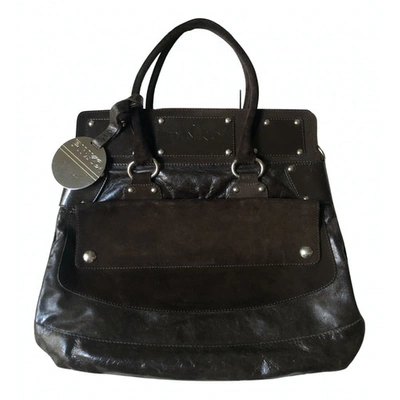 Pre-owned Pinko Leather Handbag In Brown