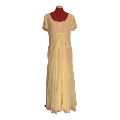 Pre-owned Sies Marjan Silk Maxi Dress In Yellow