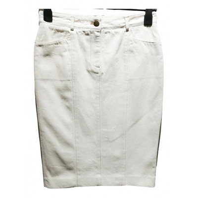 Pre-owned Diane Von Furstenberg Mid-length Skirt In White