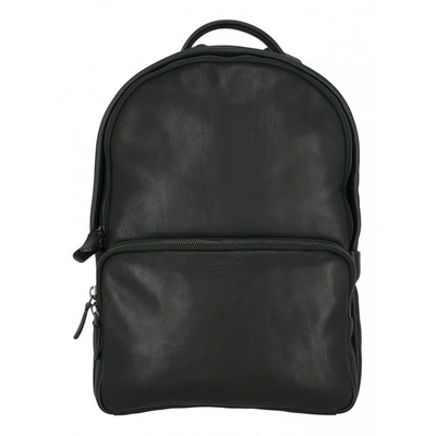 Pre-owned Giorgio Armani Leather Backpack In Black