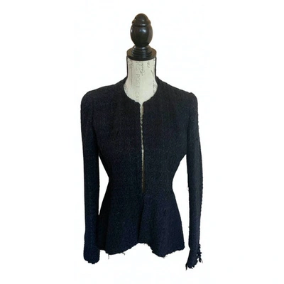 Pre-owned Carolina Herrera Wool Short Vest In Black
