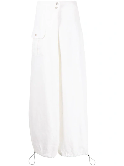 Silvia Tcherassi Grove High-waisted Linen Trousers In White