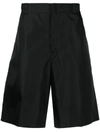 Prada High-waisted Knee-length Shorts In Black