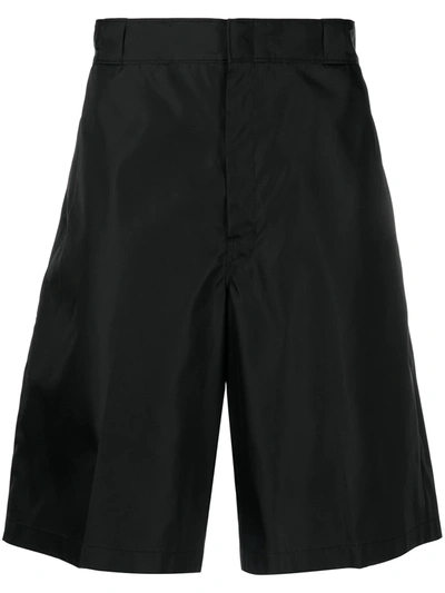 Prada High-waisted Knee-length Shorts In Black