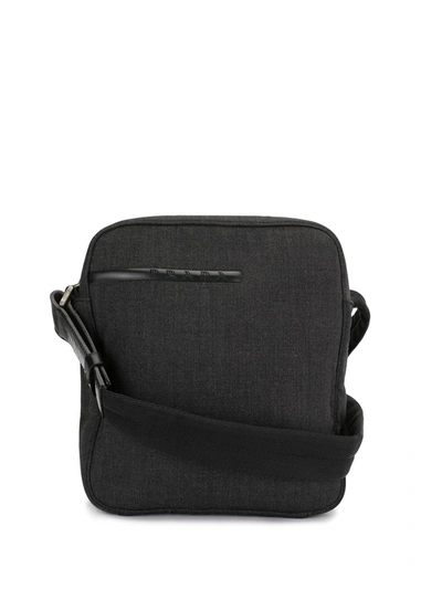 Pre-owned Prada Debossed Logo Crossbody Bag In Black