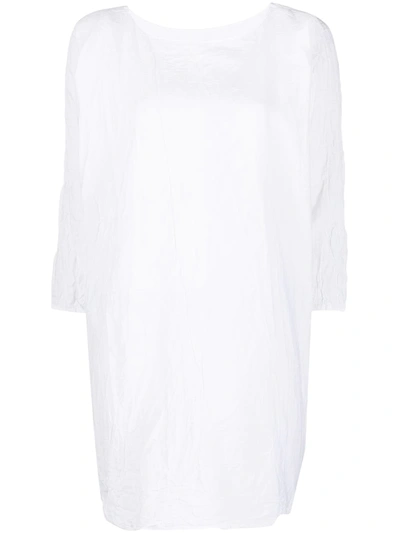 Daniela Gregis Crinkle Effect Long-line Top In White