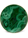 L'objet Malachite 24k Gold & Porcelain Charger & Cake Plate In Green