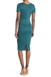 Alexia Admor Scuba Midi Sheath Dress In Teal