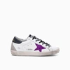 GOLDEN GOOSE SUPER-STAR SNEAKERS WITH GLITTER AND BLACK HEEL TAB,11722354