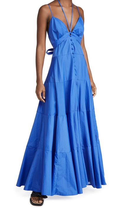 Alexis Sabelle Sleeveless Tiered Maxi Dress In Cblt Blu