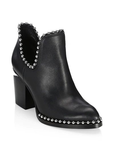 Alexander Wang Women's Gabi Cutout Studded Leather Ankle Boots In Black