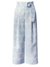 AKRIS PUNTO FIORELLA FLORAL BELTED WIDE-LEG TROUSERS,400013051469