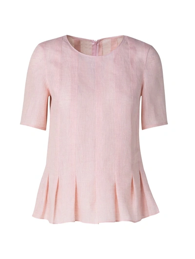 Akris Punto Washed Peplum Panel Top In Soft Pink