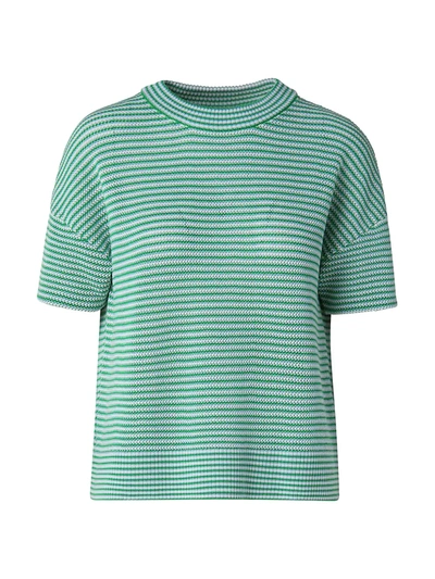 Akris Punto Responsible Sun Bleached Knit Short-sleeve Top In Sun Bleached Denim Green