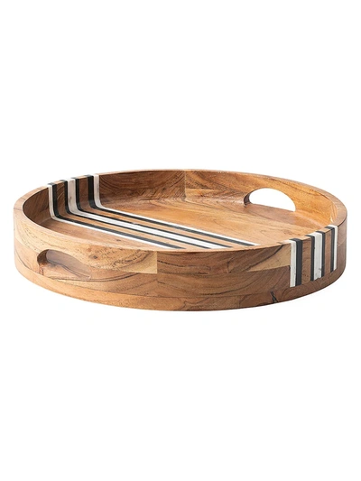 Juliska Stonewood Stripe Acacia Wood Round Tray