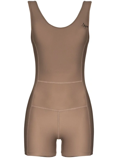 Abysse Kelea Sleeveless Bodysuit In Brown