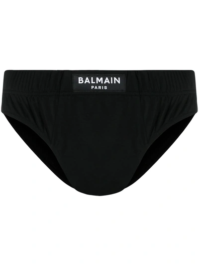 Balmain Logo Patch Briefs In Black