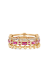 ANNOUSHKA 18KT YELLOW GOLD DIAMOND SAPPHIRE BAGUETTE STACK RING