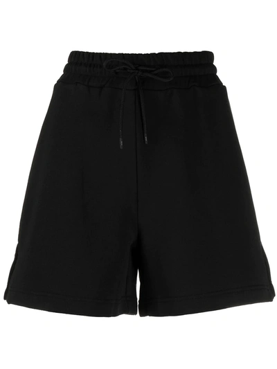 Msgm Shorts With Micro Logo Print In Black (black)