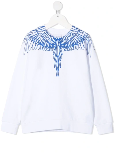 Marcelo Burlon County Of Milan White Sweatshirt For Kids With Iconic Wings