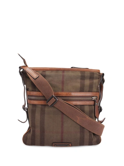 Pre-owned Burberry House Check Crossbody Bag In Brown